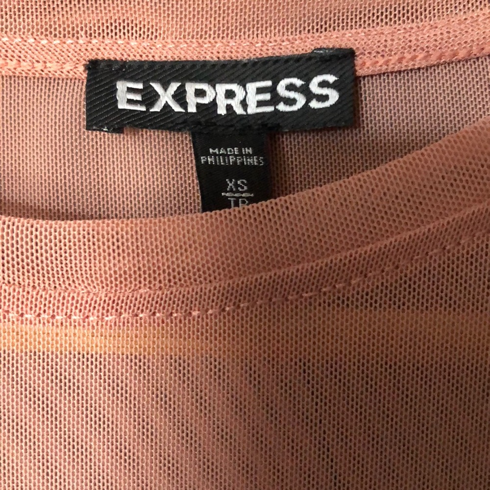 NWT Express Sheer Ruffle Mesh Tee - Picture 5 of 6